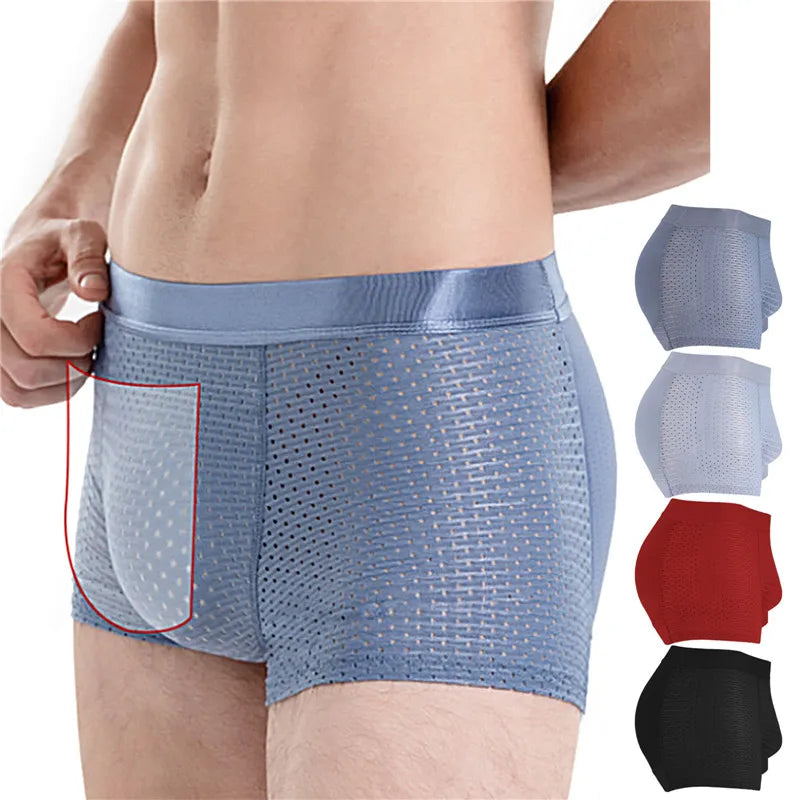 Men Sexy Butt Lifter Panties Enlarge Push Up Underpants Removable Pad Boxer Underwear Butt-Enhancing Trunk Shorts Male Briefs