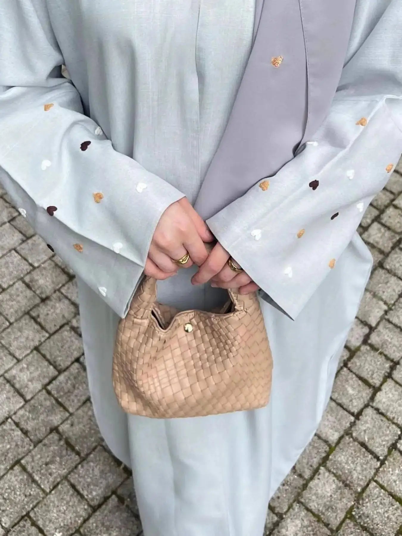Love Embroidery Kimono With Belt Oversized Muslim Robe abaya syari female full length Muslim abaya Worship Service abayas wy1926