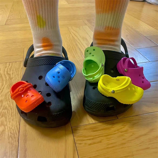 1Pcs Cute Mini Shoes Charms PVC Shoe Decoration Adult Kids Sandals Shoes Charms Colorful Shoe Accessories Free shipping