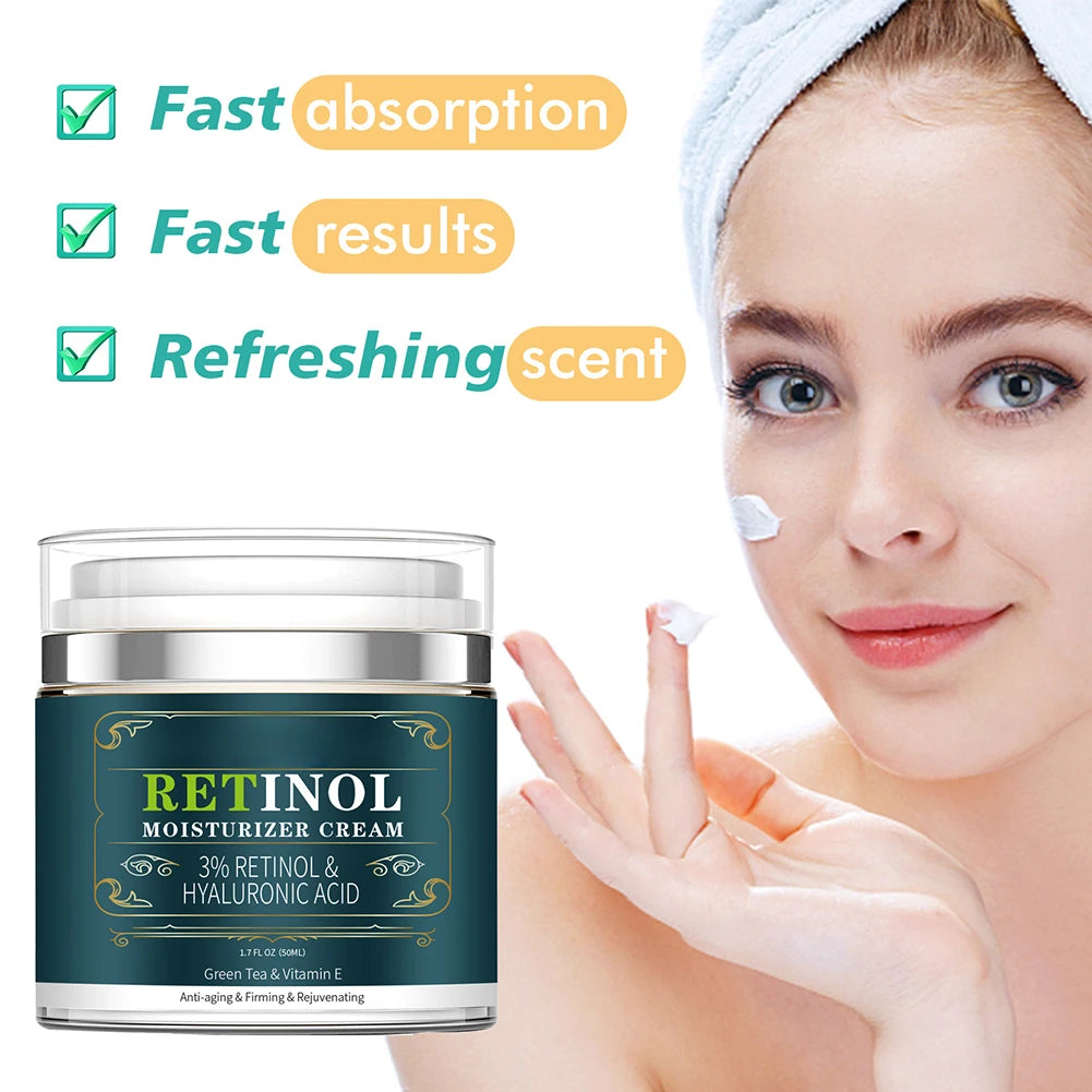 Retinol Facial Cream for Women Men Anti Wrinkle Anti Aging Whitening Face Moisturizer Moisturizing Cream Skin Care Beauty Health