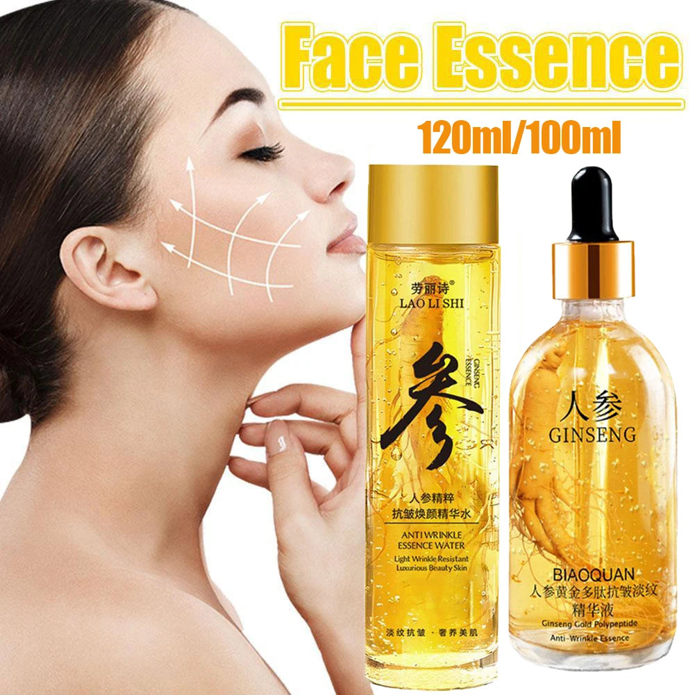 100ml/120ml Ginseng Essence Water Golden Ginseng Essences Facial Essence Hyaluronic Acid Moisturizing Serum Skin Care