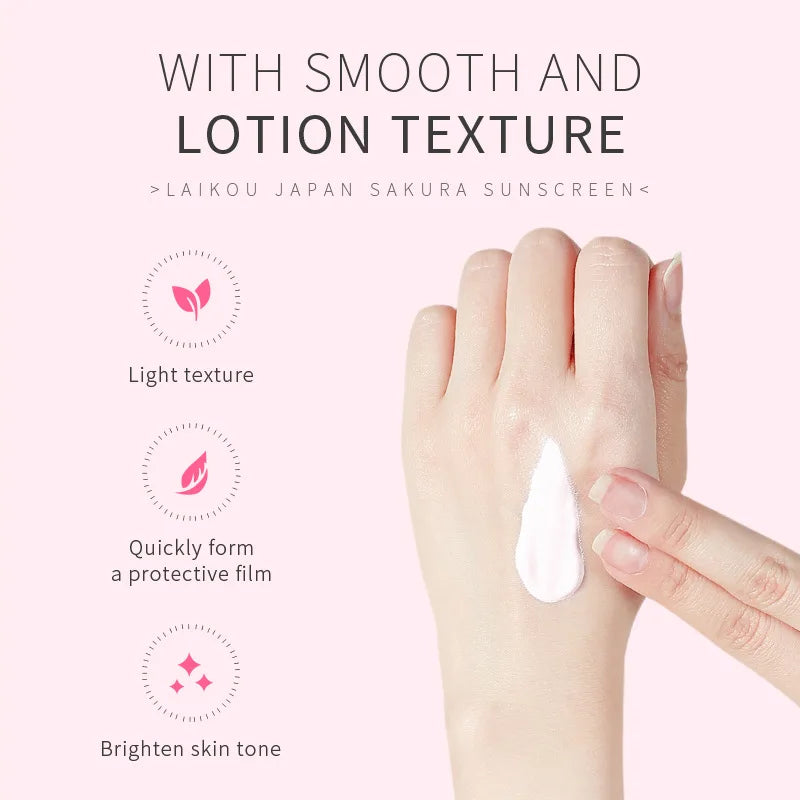 Sakura Sunscreen Cream Protector Facial Sun Block Spf50 Gel Isolation Lotion Cream Bleaching Creams Facial Moisturizer Repairing