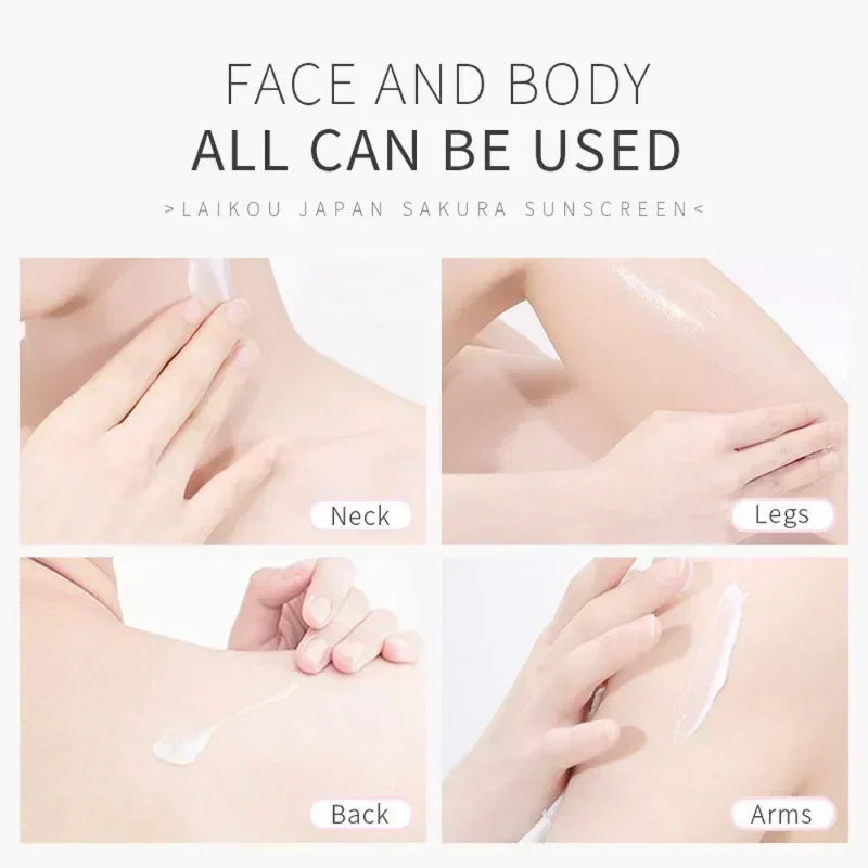 Sakura Sunscreen Spf50 Lotion 50ml Facial Sun Block Isolation Cream Facial Whitening Cream Skin Moisturizer Protective Cream