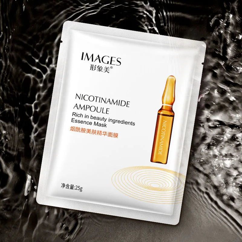 IMAGES 10pcs Hyaluronic Acid Niacinamide Face Masks Moisturizing Shrinking Pores Sheet Mask Beauty Skin Care Facial Mask