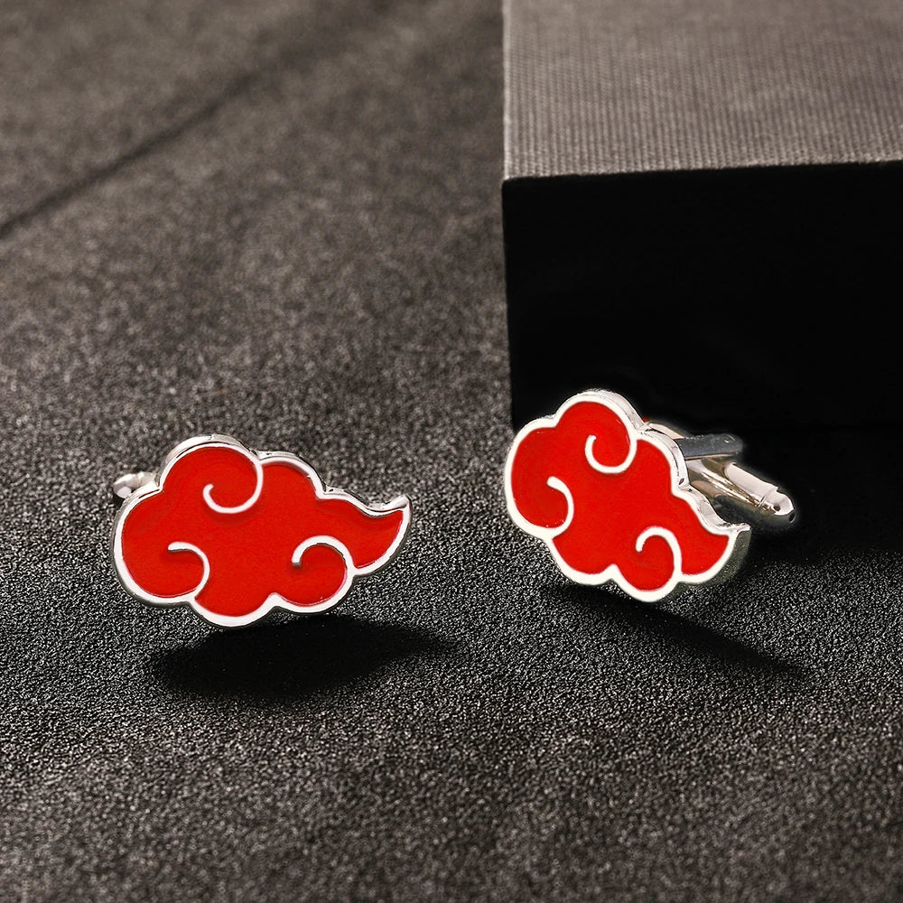 Wholesale Red Cloud Cufflinks Anime Cuff Links For Shirt Suit Blouse Clothes Sleeve Button Mens Jewelry Accessories