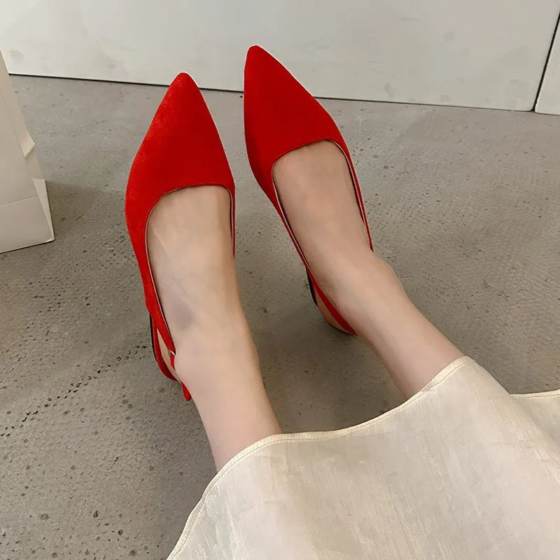 Women's Shoes 2024 New Slingbacks Women's High Heels Classics Fashion Sexy Dress Pumps Women Pointed Toe Solid Color Shoes Women