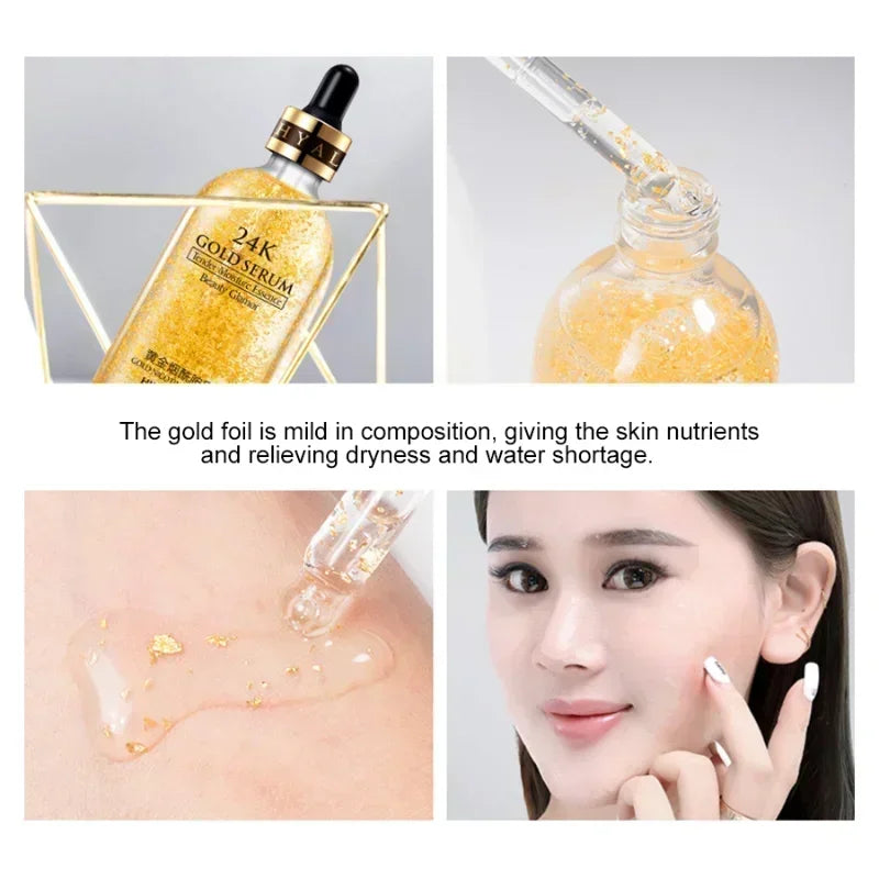 24k Gold Face Serum Brightening Skin Care Products Hyaluronic Acid Niacinamide Facial Nourish Smooth Care Beauty Health