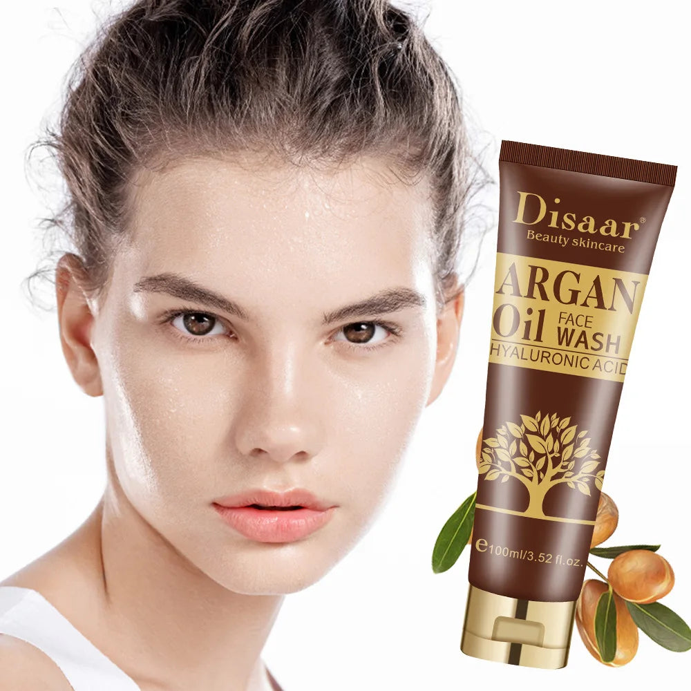 Hyaluronic Acid Serum  Argan Oil Face Cleanser Facial Cleansing Acne Oil Control Blackhead Remover Shrink Pores Skin Care 100ml