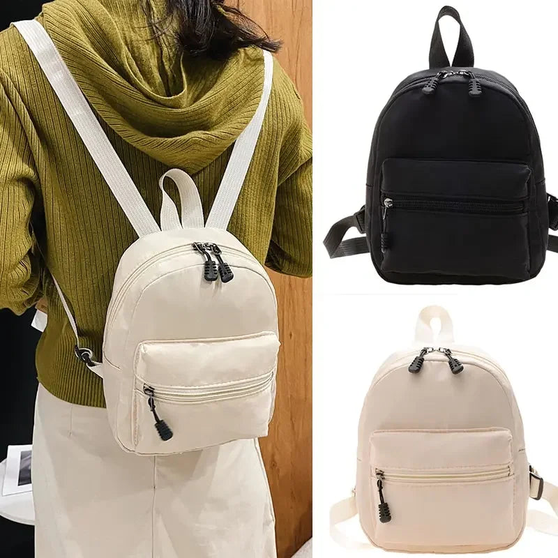 Mini Womens Backpacks Trend Nylon Female Bag Small School Bags White Rucksack For Teen Girls Fashion Casual Backpack