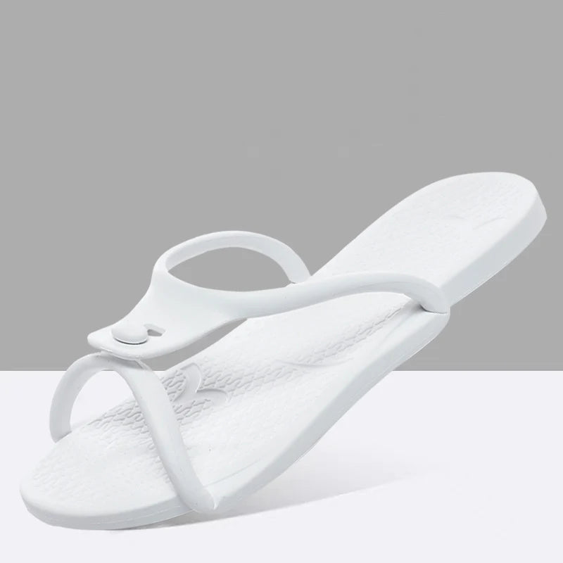 Women Foldable Slippers Men Business Trip Travel Portable Slides Flip-Flops Lightweight Indoor Home Sandals Beach Outdoor Shoes