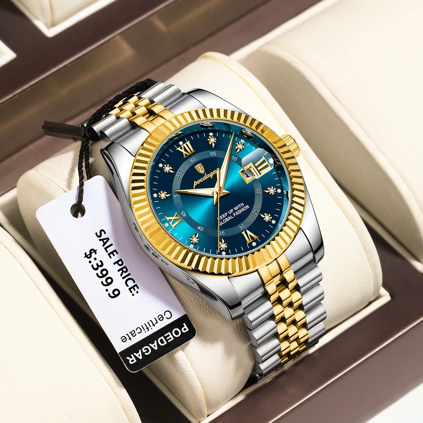 POEDAGAR Luxury Sport Wrist Watch For Man Waterproof Luminous Date Men Watch Quartz Stainless Steel Men's Watches Male Reloj+box