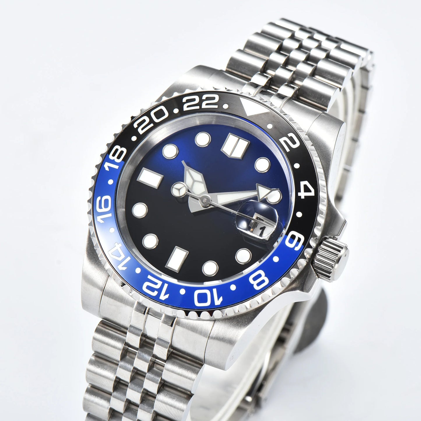 40MM Skx007 Men's Watch Waterproof NH35 Automatic Watch Ceramic Bezel Automatic Mmen's Watch Silver Jubilee Strap Clock