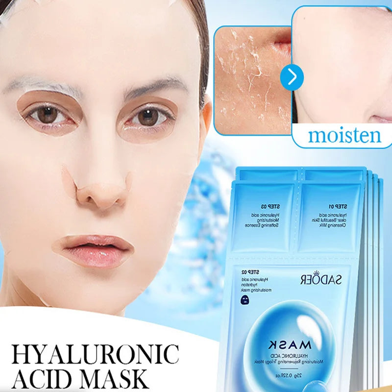 5/10/20pcs Hyaluronic Acid Hydrating Facial Mask Hydrating Shrinking Pores Sheet Face Masks Moisturizing Face Masks Skin Care