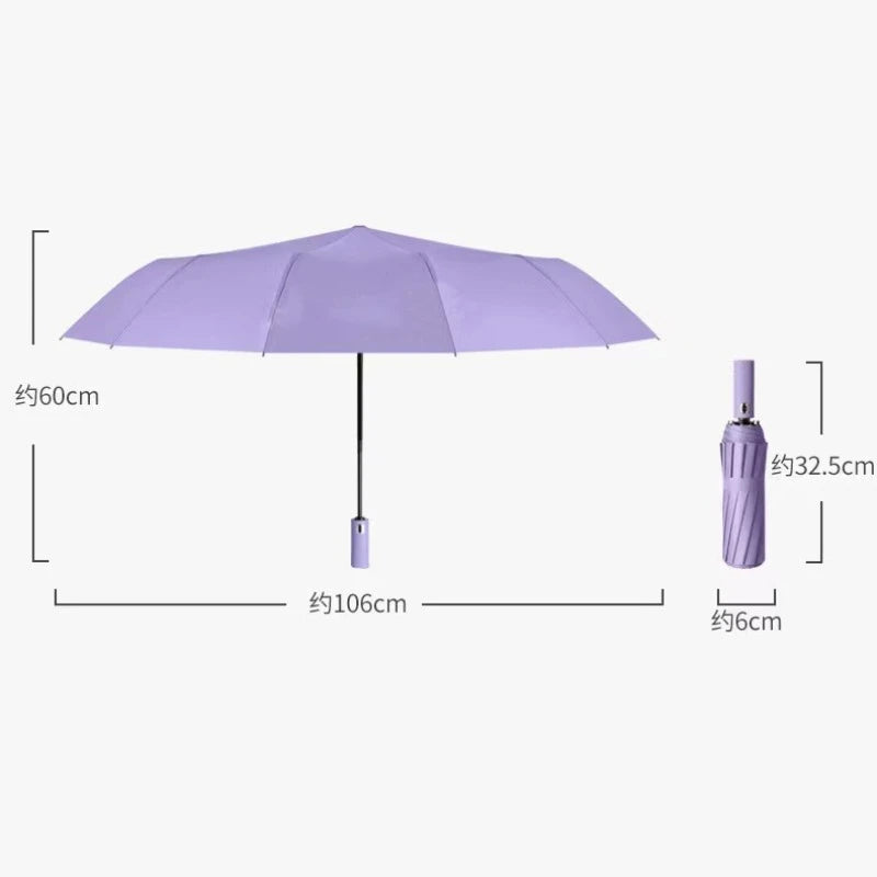 Sunny Strong Parasol Rainy Large Shade Windproof Automatic For Reinforced 12 Women Men Fully Umbrellas Bone And Folding Umbrella