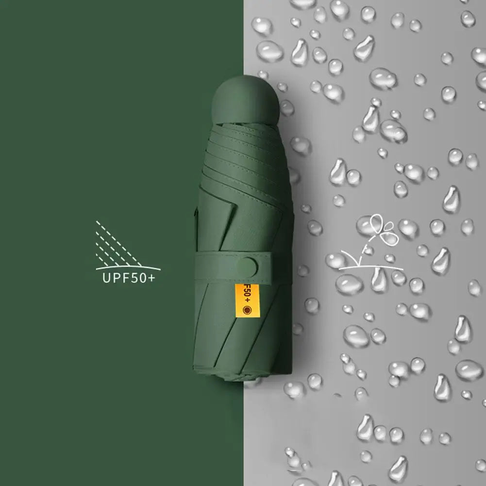 Ultralight Mini Capsule Umbrella Folding UV Protection Rainproof Wind-resistant Outdoor Traveling Portable Umbrella