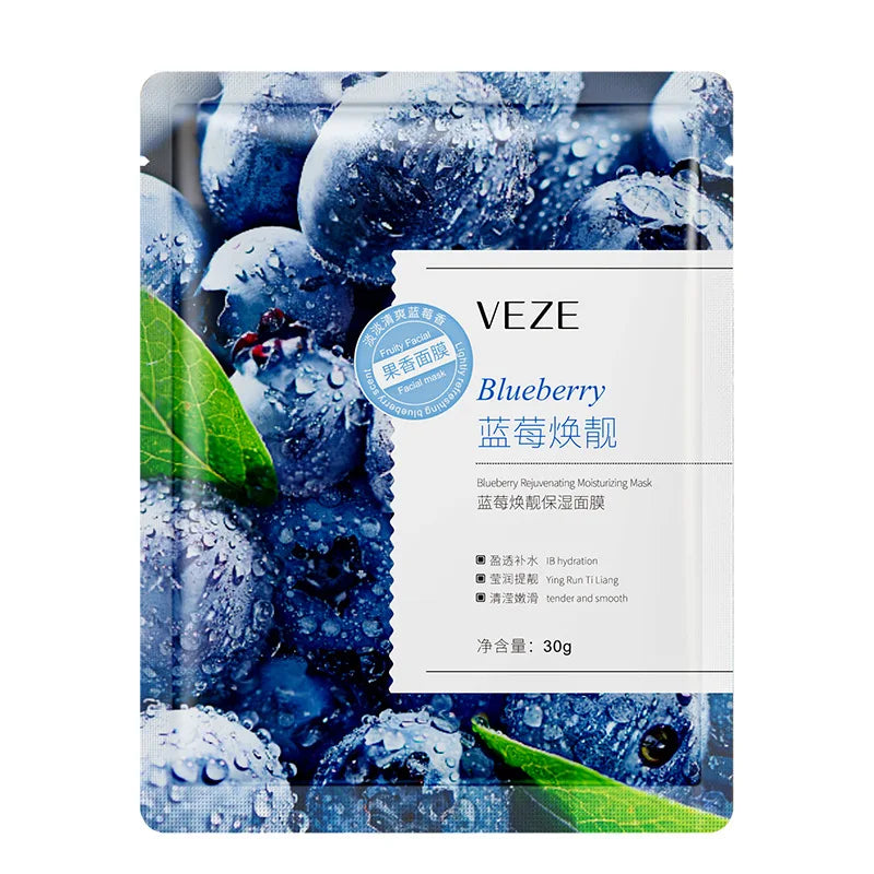 20pcs VENZEN Fresh Fruits Face Mask skincare Moisturizing Nourishing Firming Face Sheet Mask Facial Masks Beauty Skin Care