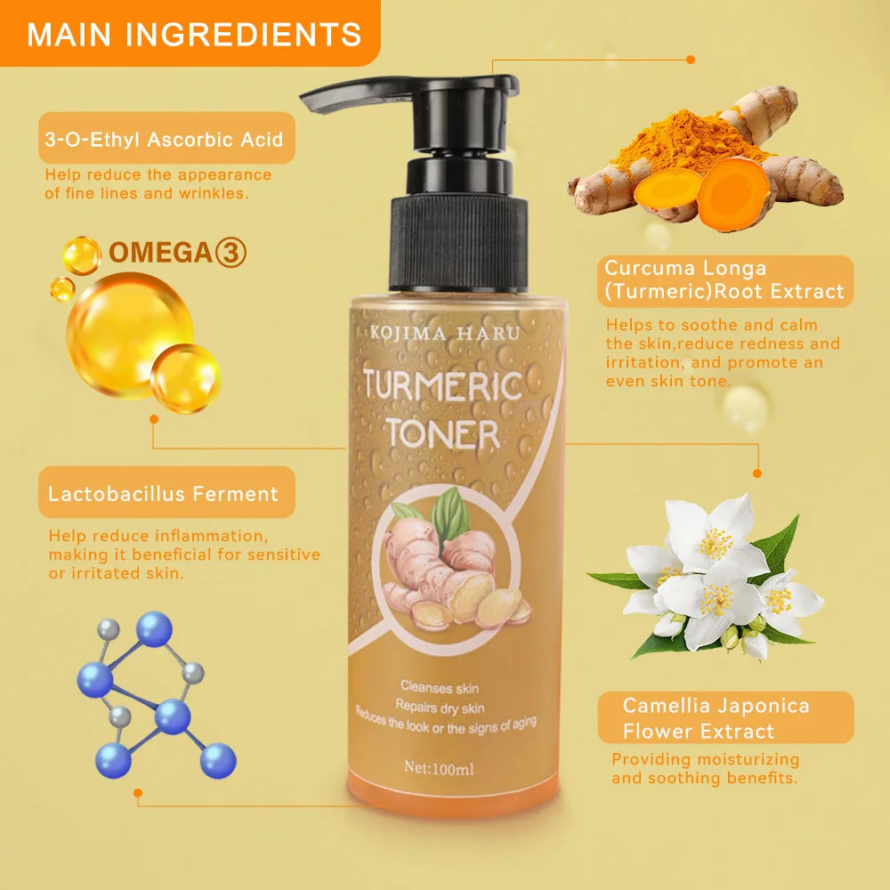 100mL/3.38fl. oz skin care Turmeric perfume face Toner For Hydration,Firming,Moisturizing,And Rejuvenating Facial Skin Serum