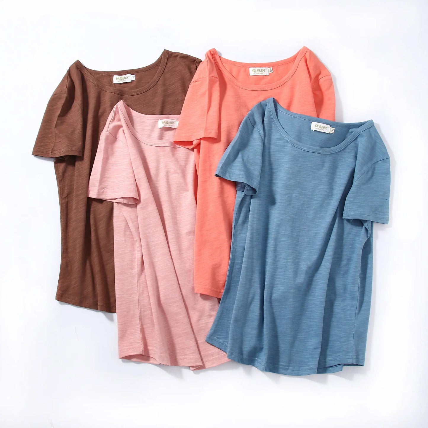 MRMT 2024 Brand New Ladies Short Sleeve T-Shirt Slub Cotton Loose Breathable Pure Cotton T-Shirt Casual Top Women’S Tshirt