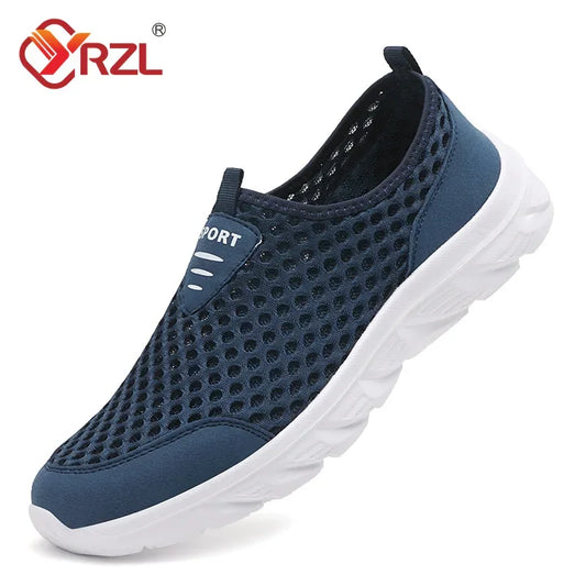 YRZL Summer Men Casual Shoes Hollow Mesh Sneakers Men Trendy Lightweight Gym Shoes Adult Breathable Men's Trainers Loafers Men