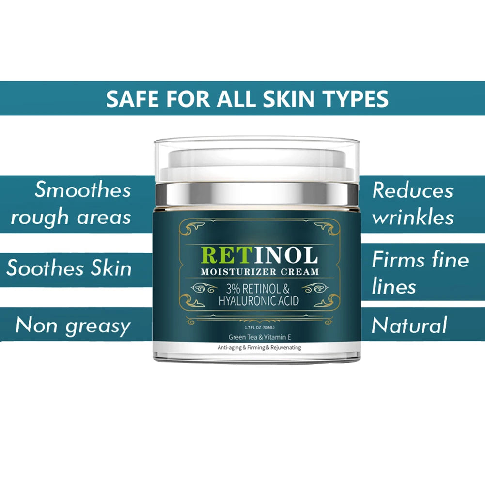 Retinol Facial Cream for Women Men Anti Wrinkle Anti Aging Whitening Face Moisturizer Moisturizing Cream Skin Care Beauty Health