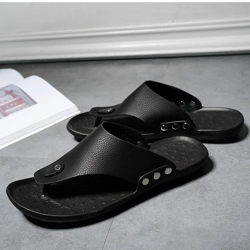 YRZL Slippers Summer Flip Flops for Men Beach Slippers Casual Sandals Comfortable Shoes Non-Slip Bathroom Shoes  Men Slides