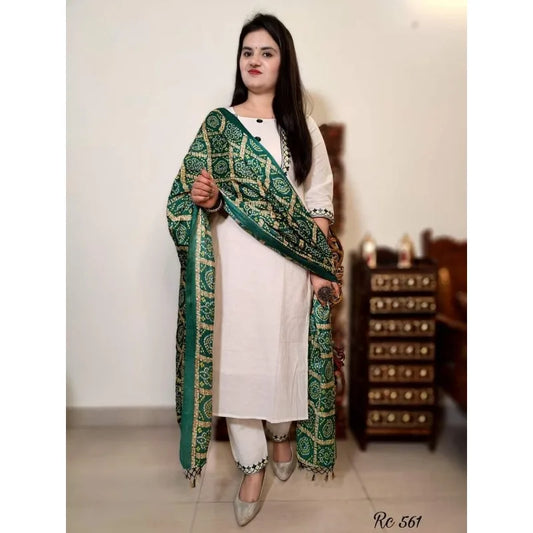Cotton Women Kurti Palazzo Dupatta Indian Wedding Wear Handmade Salwar Kameez