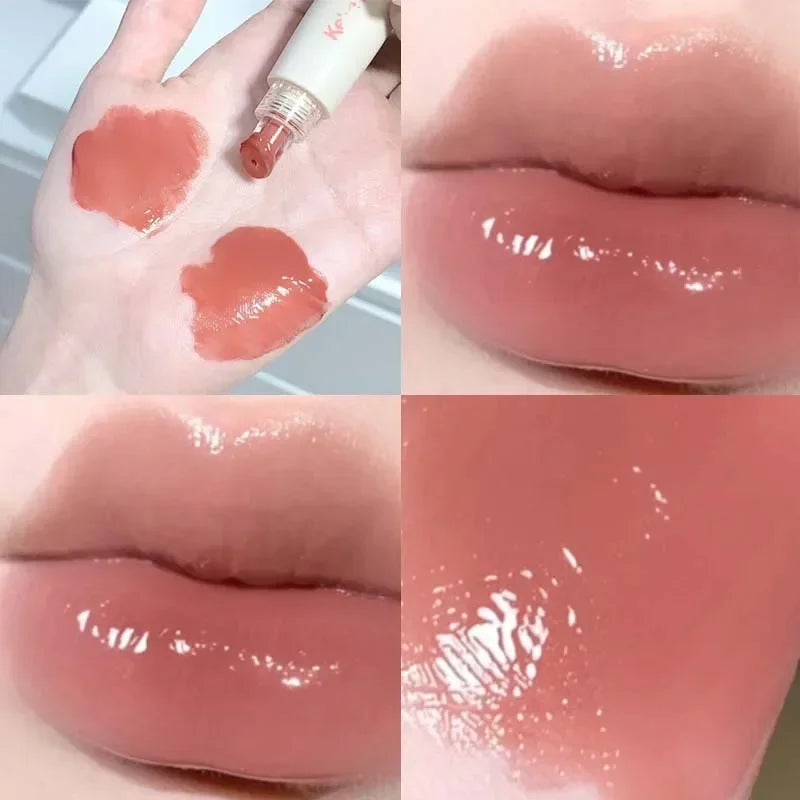 4 Colors Water Mirror Lip Gloss Moisturizing Nude Lipgloss Jelly Transparent Tube Liquid Lipstick Long Lasting Makeup Cosmetics