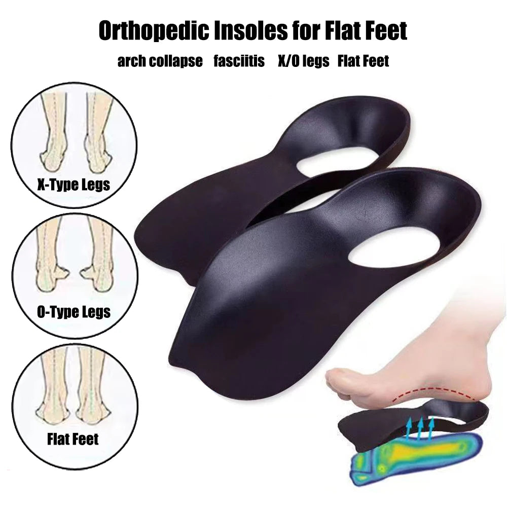 Orthotic Insoles for Plantar Fasciitis Pain Relief Therapy Flat Feet Arch Support Insoles for Shoes Women Men XO-Legs Corrector