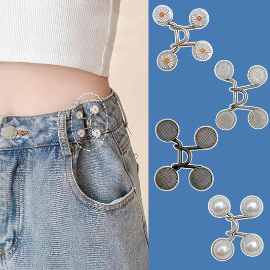 Women's Brooch Set Tighten Waist Brooches for Women Skirt Pants Jeans Adjustable Waist Clip Metal Pins Clothing Accessories