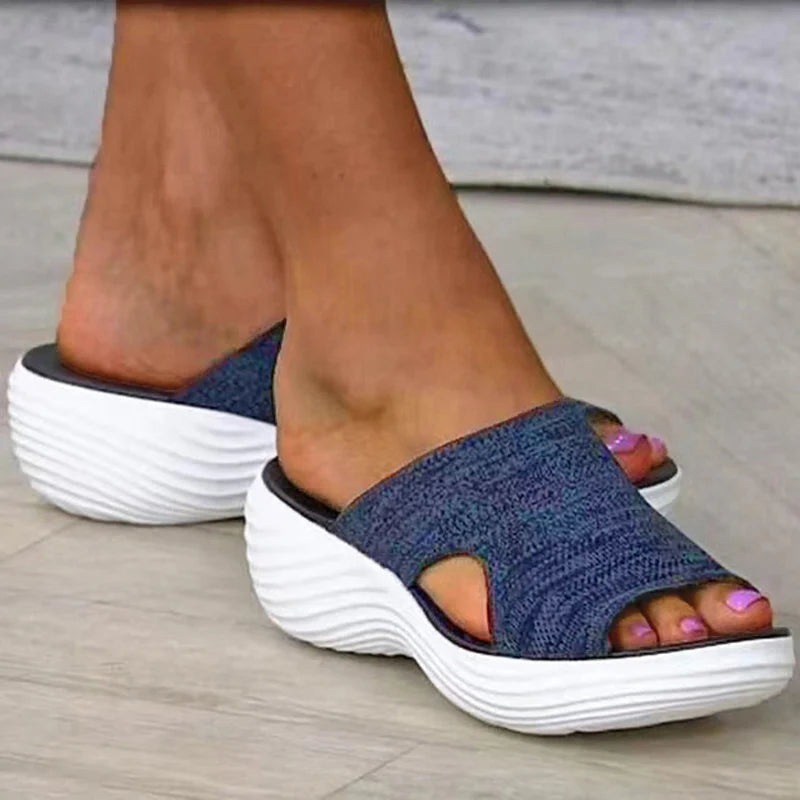 Summer Woman Shoes Sandals Soft Ladies Shoes Slip On Walking Shoes Wedge Sandals For Women Casual Female Footwear Slipper