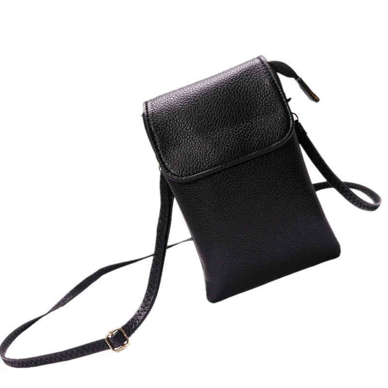 Fashion Women Crossbody Bag PU Leather Mobile Phone Purse Bags Solid Flap Messenger Bag Small Female Shoulder Handbag for Women