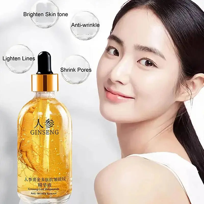 Ginseng Essence Liquid Polypeptide Anti-aging Essence Moisturizing Firming Lifting Facial Toner With Ginseng Extract