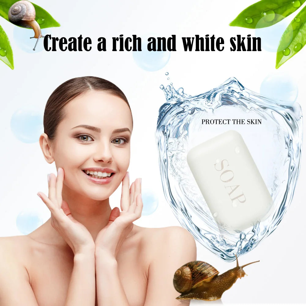 100g Snail Collagen Handmade Soap Face Body Cleansing Bleaching Soap Skin Moisturizing Brighten Hand-crafted Soap PM6861