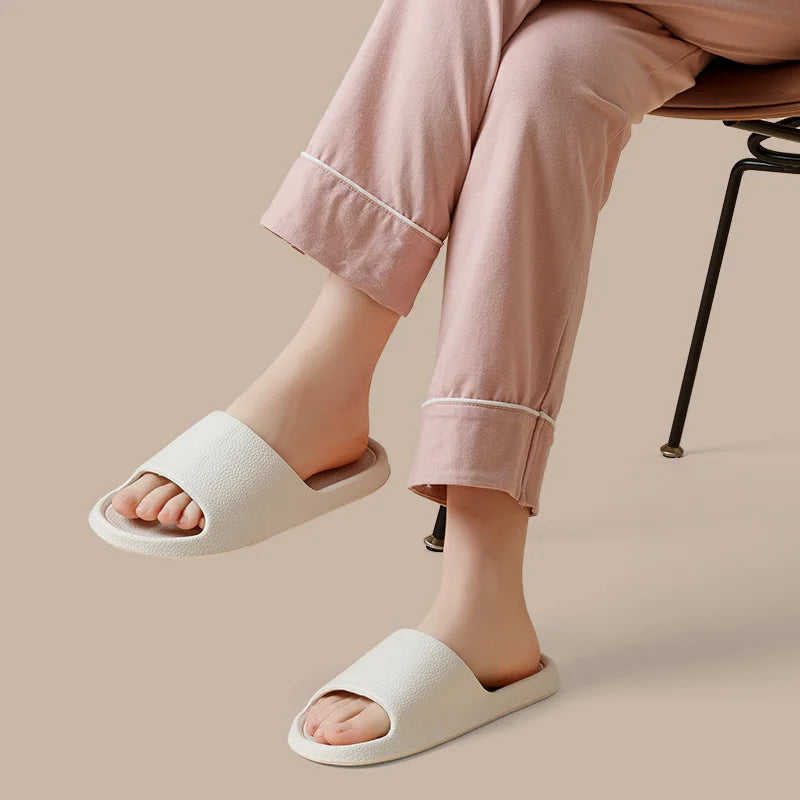 Thick Platform Bathroom Home Slippers Women Fashion Soft Sole EVA Indoor Slides Men sandals 2023 Summer Non-slip Flip Flops