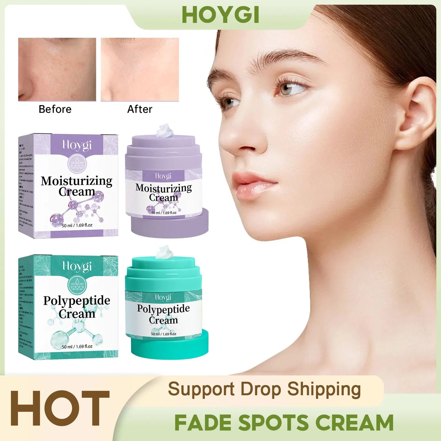 Fade Spots Cream Lightening Fine Lines Anti-Aging Oil Control Shrinking Pores Firming Hydrating Whitening Wrinkles Remover Cream