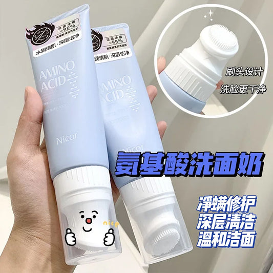 120ml Amino Acid Foaming Deep Cleansing Face Cleanser Moisturizing remover Anti Care Aging Cleanser Massage Whitening Care