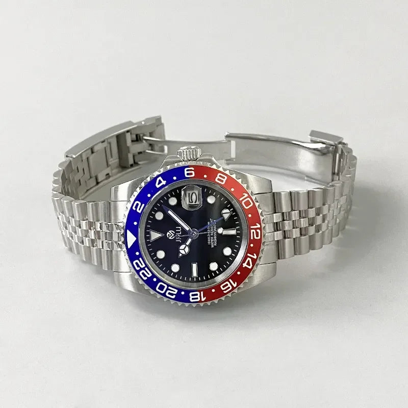 New JHLu 2024 Luxury Men's Mechanical Watch Top Brand Sapphire Glass Men's Watch Waterproof Swimming Stainless Steel  watches