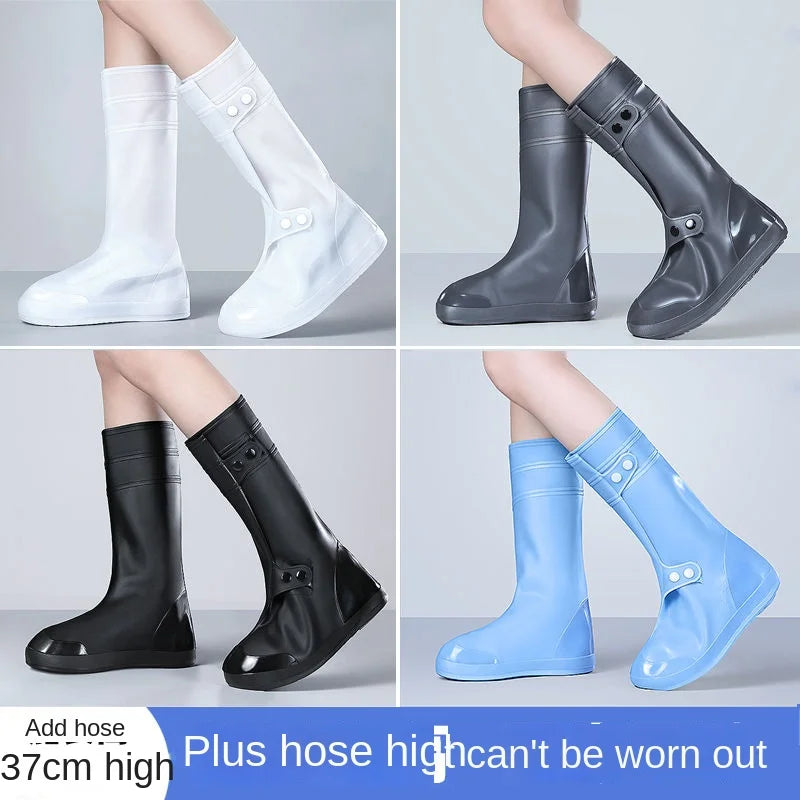 Rain Shoes Waterproof Rain Boots Cover Snow Anti Skid Thick Wear Resistant Silicone Rain Shoes Cover Men Women High Water Shoes