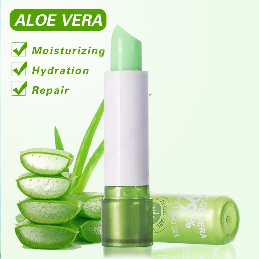 1pcs Waterproof Color Changing Lipstick  Long Lasting Not Easy To Fade Aloe Vera Lipstick Moisturizing Color Nourishing Lip Balm