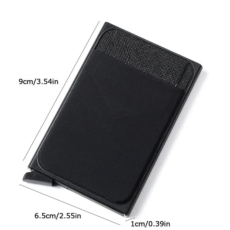 Rfid Smart Wallet Card Holder Metal Thin Slim Men Women Wallets Pop Up Minimalist Wallet Small Black Purse Metal