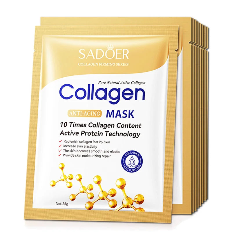 20pcs Hyaluronic Acid Collagen Face Mask skincare Moisturizing Firming Hydrating Facial Masks Sheet Mask Korean Skin Care