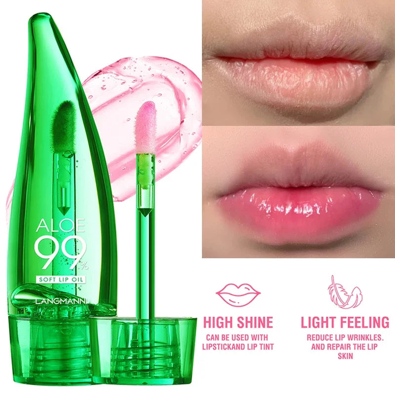 Natural Aloe Lipstick Lip Moisturizing Nourish Waterproof Color Lip Tint Long Lasting Gloss Changeable Color Lip Oil Lip Balm