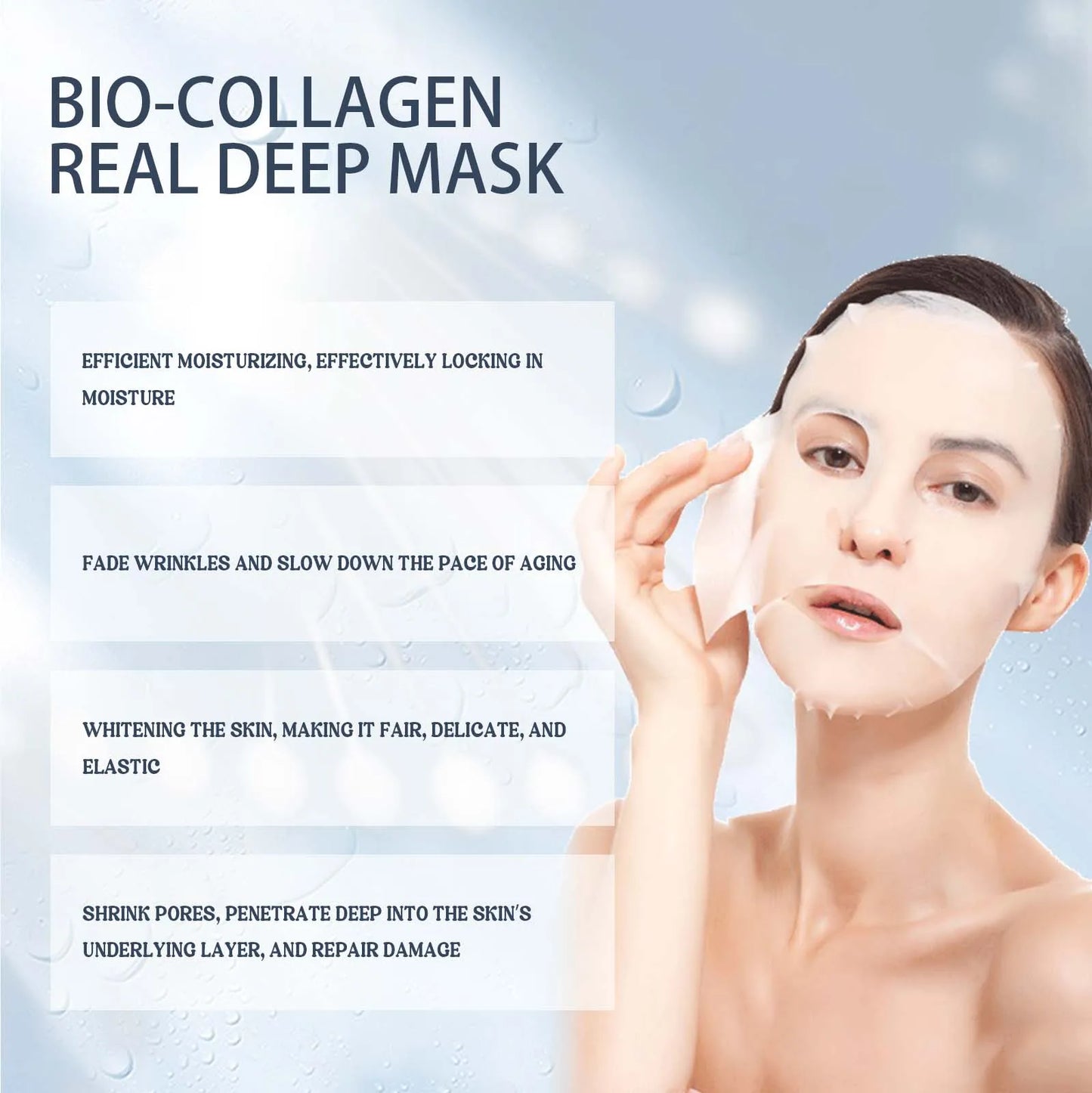 EELHOE Bio Collagen Face Mask Brightening Firm Skin Barrier Repair Shrink Pores Professional Facial Moisturizer Face Mask Sheets