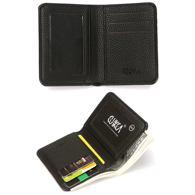 Fashion Soft Men Wallet Pu Leather Lychee Pattern Mini Coin Purse Driver's License Card Holder
