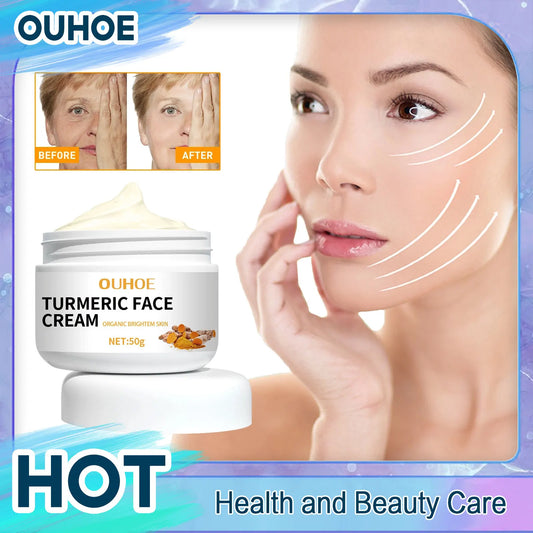 Turmeric Wrinkle Removal Cream Lighten Fine Lines Friming Lifting Dark Spots Corrector Brightening Moisturizing Anti Aging Cream