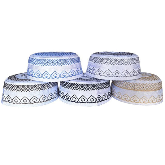 Muslim Prayer Hat Men Bonnet Islamic Jewish Cap Arabic Embroidery Beanie Chapeau Musulman Headwear