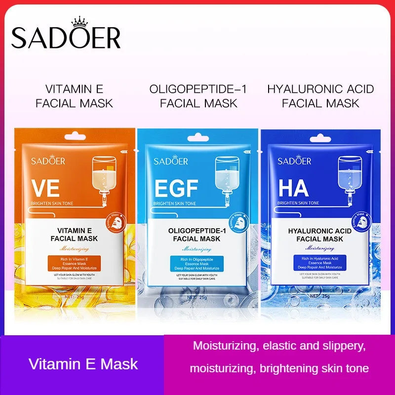 1/2pcs Vitamin E Moisturizing Face Mask Hydrating Nourishing Brightening Skin Mask Sheet Delicate Smooth Firm Skin Rejuvenation