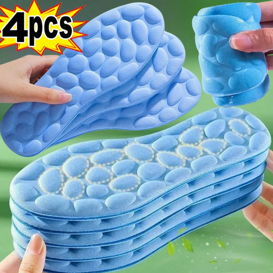 2/4pcs Soft Massage Memory Foam Insoles for Sport Running Shoes Sole Breathable Cushion Pads Women Men Feet Orthopedic Insoles