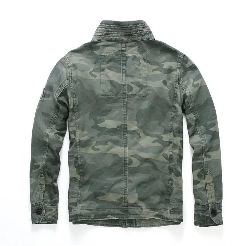 Men  Jacket Men M65 Denim Retro Cargo Jacketes Outdoor Multi Pockets Camo Tops Field Casual Fashion Hiking Coats Uniform
