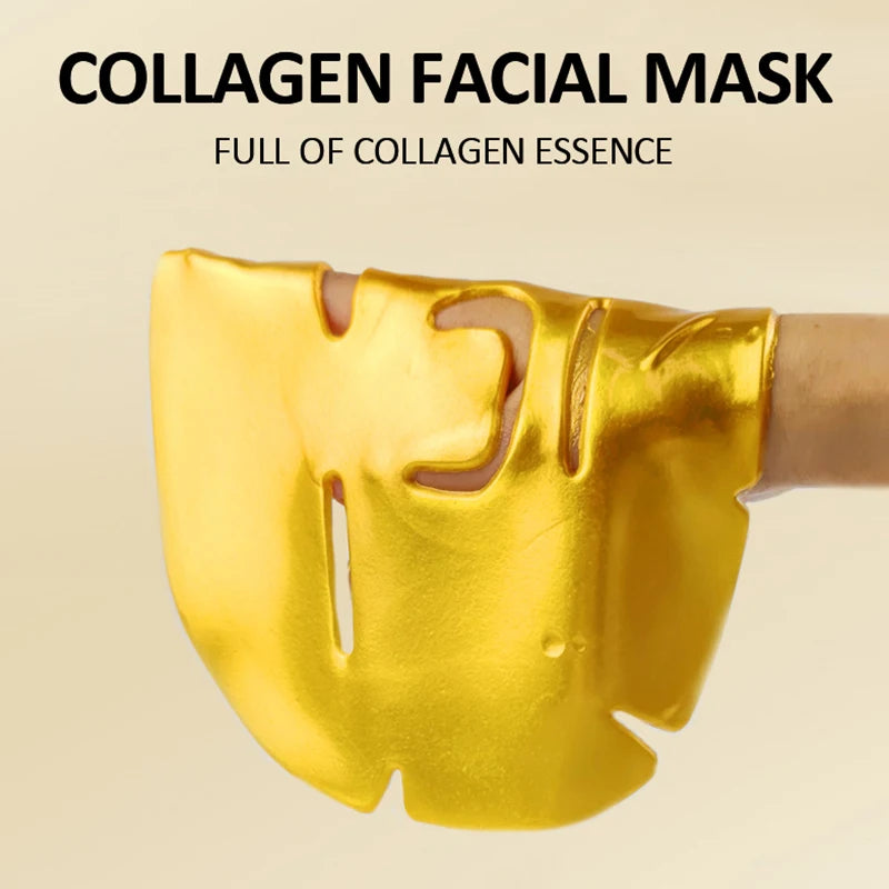 10PCS Gold Bio Collagen Facial Mask SPA Crystal Collagen 24k Gold Beauty Anti Wrinkle Whitening Moisturizing Sheet Mask for Face